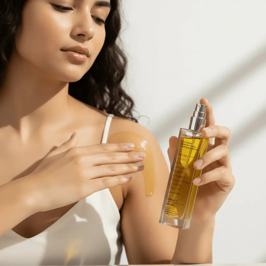 Body moisturizing blend of precious oils with vitamin E