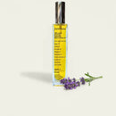 Bottle of The Olive Sense body and face oil with vitamin E and lavender 
