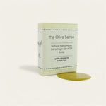 Handmade olive oil soap, limited production, gentle and moisturizing whit oil in front