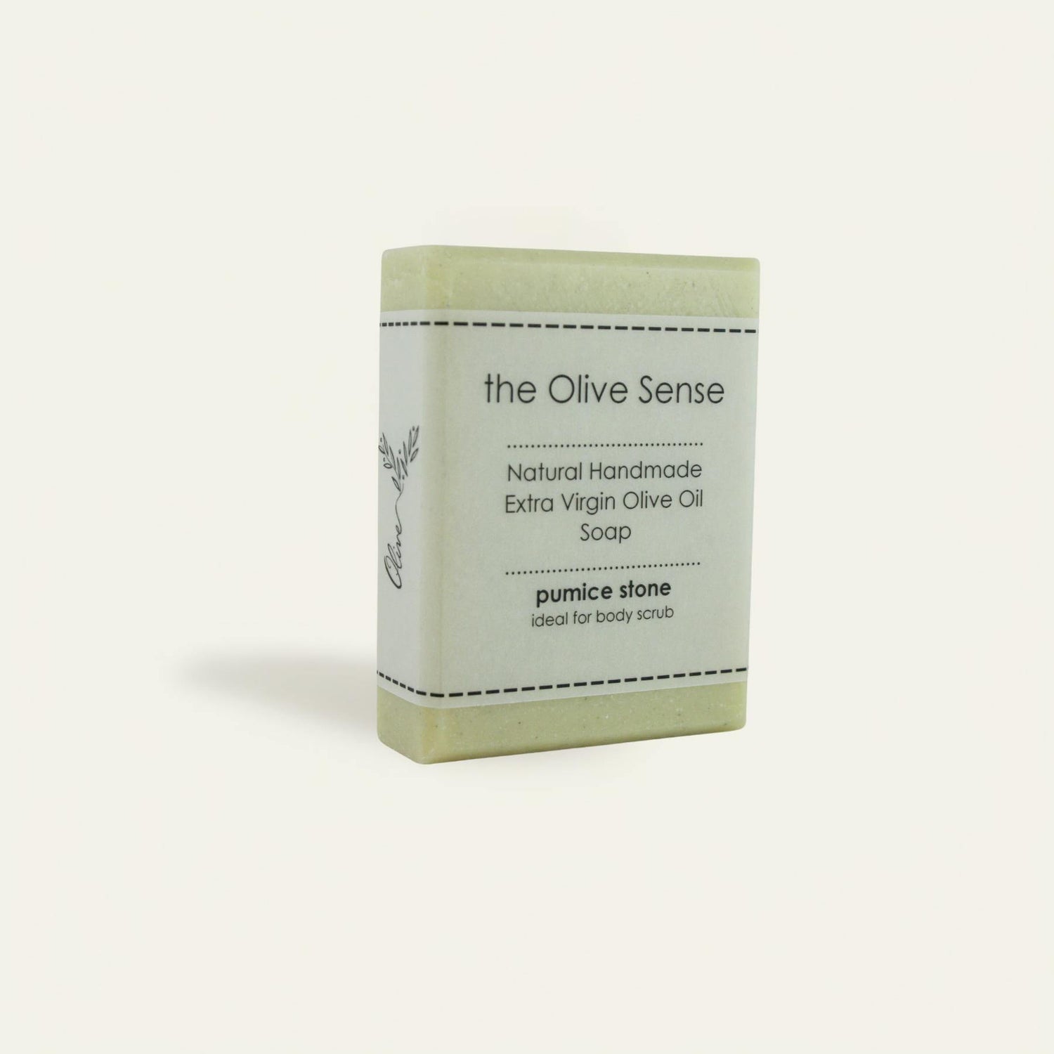 Handmade olive oil soap with pumice stone, exfoliating and refreshing.