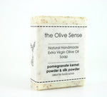 Hand made Olive Oil soap with Pomegranate & Silk 100g