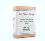 Hand made Olive Oil soap with Pink Clay & Silk 50g