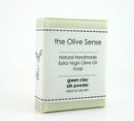 Hand made Olive Oil soap with Green Clay & Silk 50g