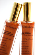 The Olive Sense shimmering body oil with precious oils, vitamin E and subtle mica glow.