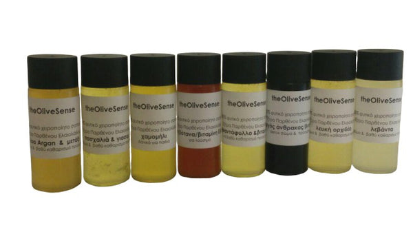 Samples, Liquid hand made Olive Oil & precious oils blend soap, 8 Χ 35 ml