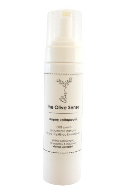 Cleansing Foam with Liquid hand made Olive Oil & precious oils blend soap with Chamomile & vitamin E, 200 ml